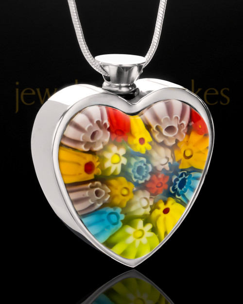 Stainless Rainbow Mist Heart Keepsake Jewelry
