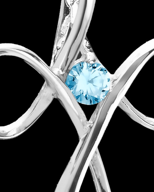 Sterling Silver Blue Forever in My Heart Cremation Urn Pendant