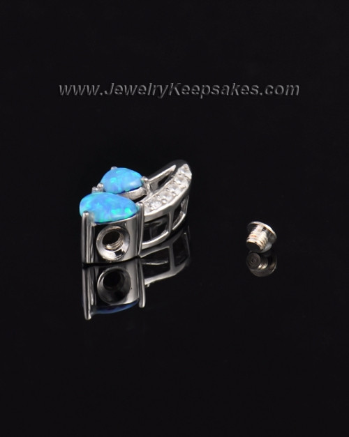 Sterling Silver Blue Treasures of the Heart Cremation Urn Pendant