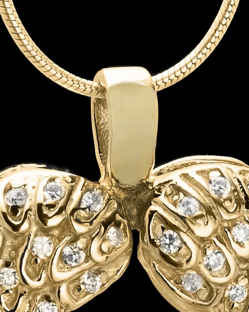 Gold Plated Winged Memories Heart Keepsake Jewelry