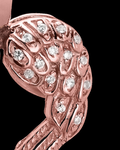 Rose Gold Plated Winged Memories Heart Keepsake Jewelry