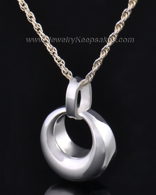 Sterling Silver Calming Round Urn Pendant