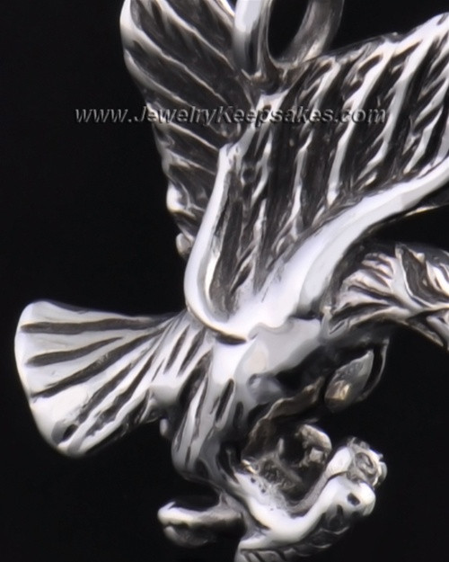 Sterling Silver Soaring Eagle Urn Pendant