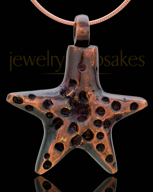 Copper Starfish Cremation Pendant