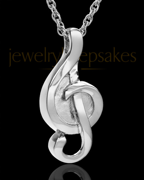 Sterling Silver Music to My Heart Cremation Necklace