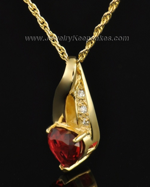 Gold Plated Hearts Desire Cremation Necklace