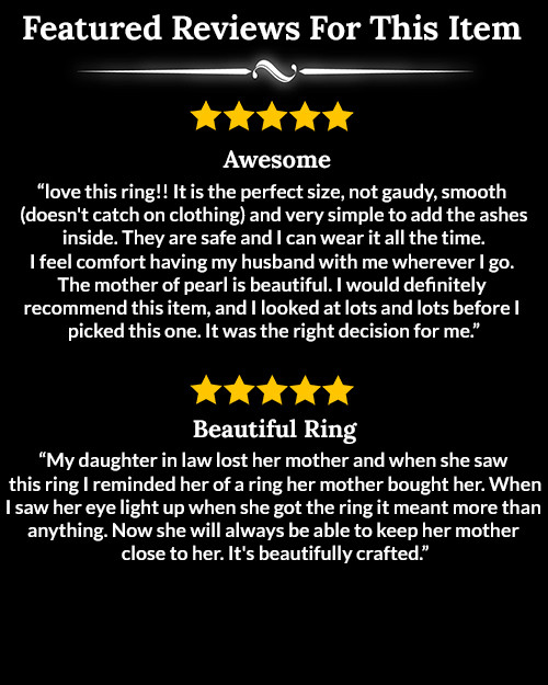 Silver Mother Of Pearl Ring For Ashes For Women With Engraving