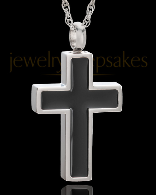 Stainless Simplicity Cross Urn Pendant