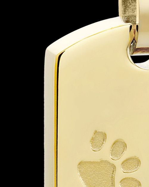 Gold Plated over Stainless Taking A Stroll Rectangle Pet Keepsake