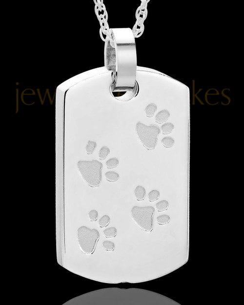 Stainless Taking A Stroll Rectangle Pet Keepsake