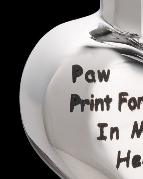 Stainless Paw Print Forever Heart Urn Pendant