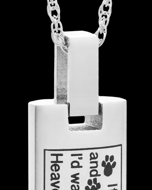 Stainless Steel Sentimental Cylinder Pet Urn Pendant With Chain