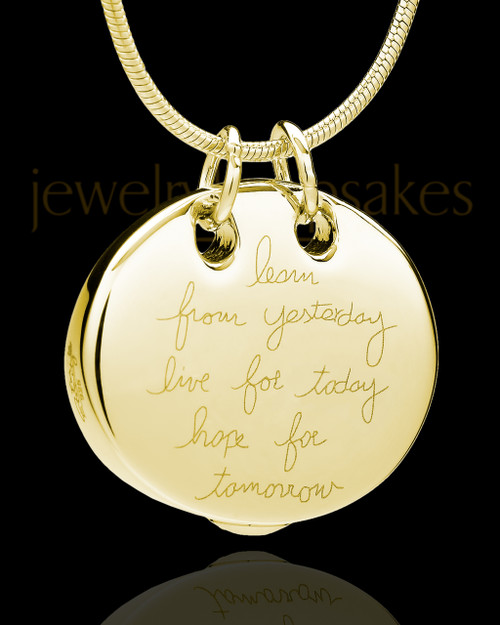 Gold Plated Ambition Cremation Urn Pendant