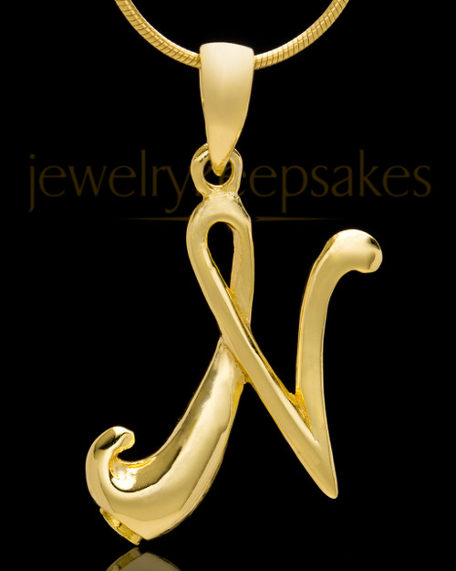 Gold Plated "N" Keepsake Jewelry