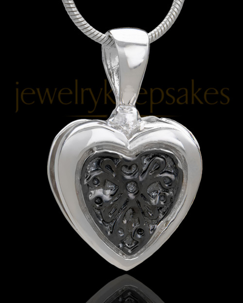 Silver Plated Lattice Heart Keepsake Jewelry