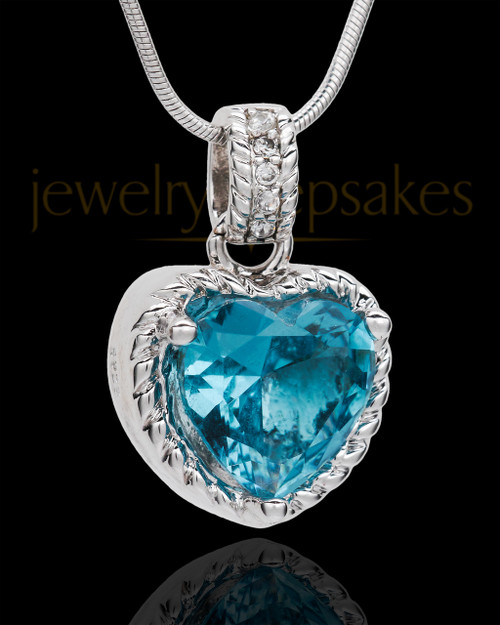 Sterling Silver Seascape Heart Keepsake Jewelry