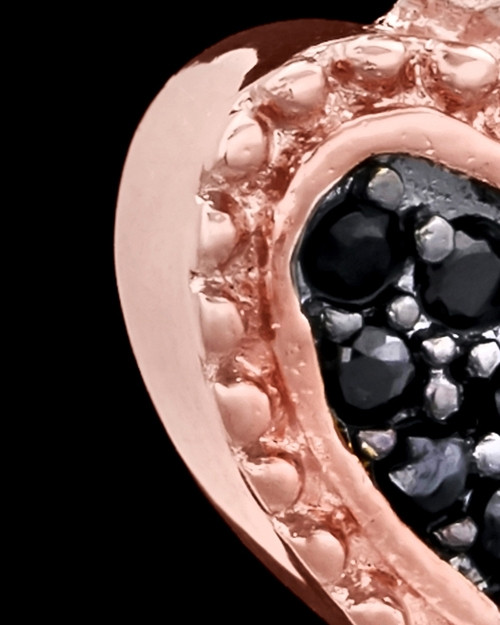 Rose Gold Plated Darkness Heart Keepsake Jewelry