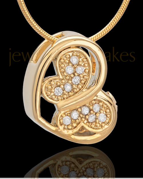 Gold Plated Fluttering Heart Keepsake Jewelry