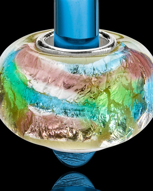 Blue Stainless Millenium Cremation Pendant with Flowing Waters Charm