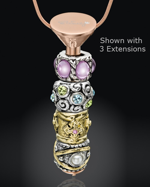 Rose Gold Stainless Millenium Cremation Pendant with Charmed Charm