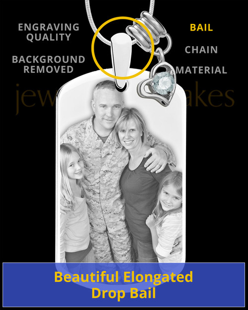 April Photo Engraved Stainless Steel Dog Tag Pendant With Chain