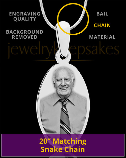 Oval Stainless Steel Photo Pendant