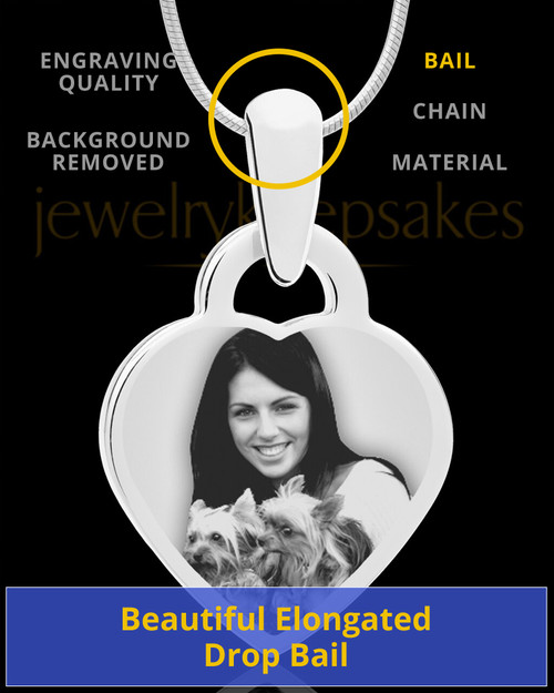 Photo Engraved Small Heart Pet Pendant Stainless Steel