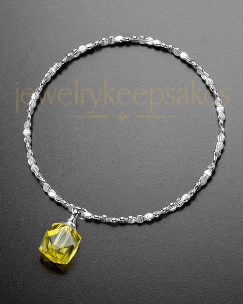 Luxury Yellow Cubes Sterling Cremation Bracelet