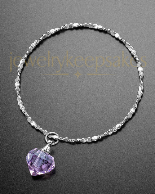 Luxury Violet Teardrop Sterling Cremation Bracelet