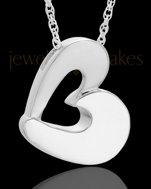 Urn Jewelry 14k White Gold Chic Heart Keepsake