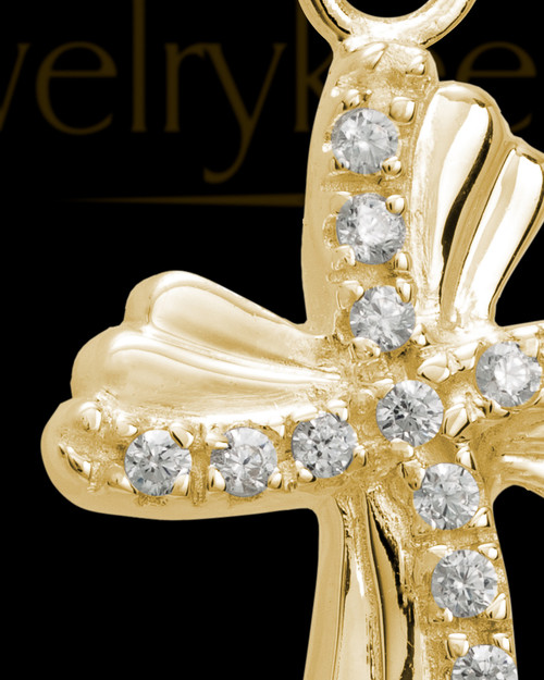 Pendant Keepsake Gold Plated Quartz Cross