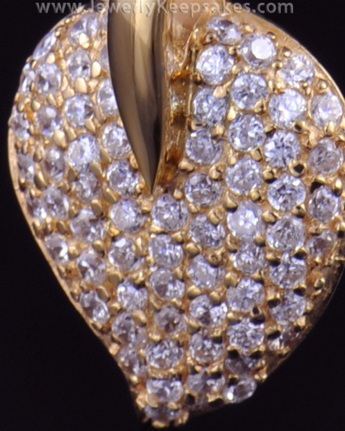 Memorial Locket Gold Plated Blaze Heart