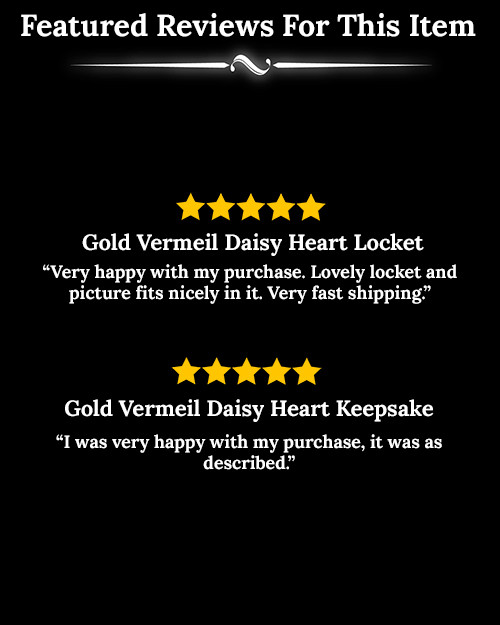 Cremation Jewelry Gold Vermeil Daisy Heart Keepsake