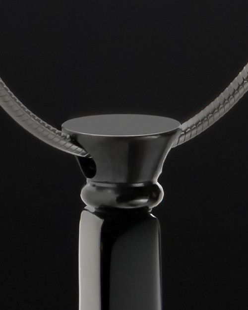 Black Plated Cross Locket For Ashes Necklace With Engraving