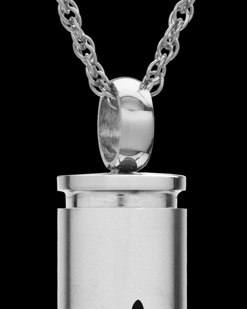 Men & Women 925 Sterling Silver Bullet Pendant Can Be Opened for Memorial  Necklace Urn -Ashes Box Chain 18 