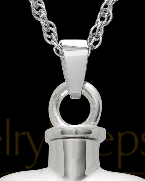 Pet Urn Jewelry Sterling Silver Paws on Heart Keepsake