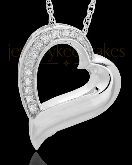 Memorial Pendant Sterling Silver Passion Heart