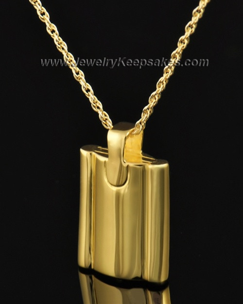 Cremains Pendant Gold Plated Elegance Flask Keepsake