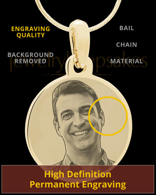 Gold Plated over Stainless Photo Large Round