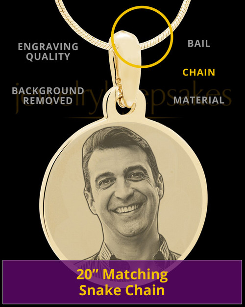 Gold Plated over Stainless Photo Large Round