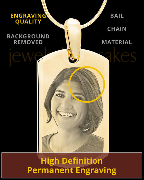 Gold Plated over Stainless Photo Small Dog Tag