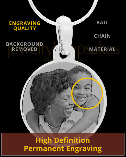 Photo Engraved Stainless Steel Large Round