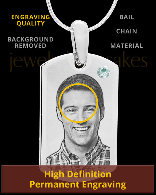 April Stainless Photo Small Dog Tag