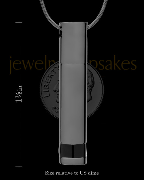 Personalized Black Cylinder Urn For Ashes With Engraving