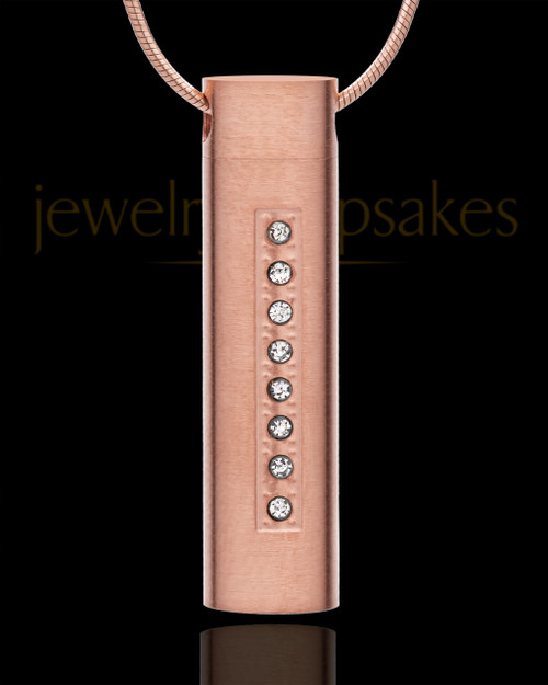 Locket Necklace Rose Gold Plated Endure Cylinder - Eternity Collection