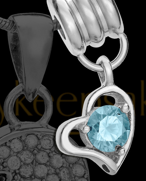 Add a March Birthstone Heart Silver