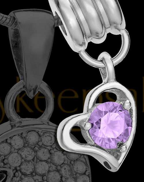 Add a June Birthstone Heart Silver