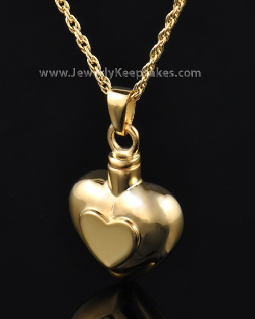 Ash Pendant Double Heart - Gold Plated