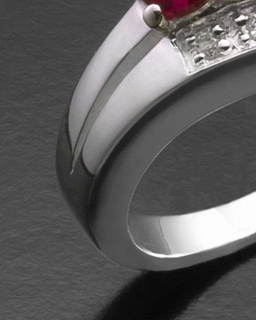 Ladies White Gold Radiant Red Cremation Ring