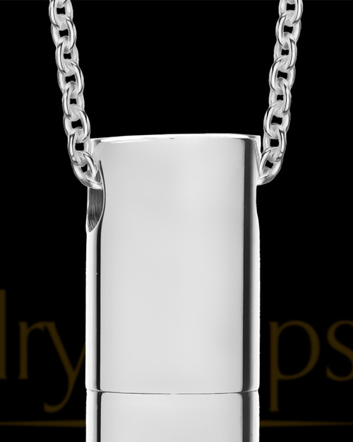 Men's Stainless Courageous Cylinder Cremation Pendant